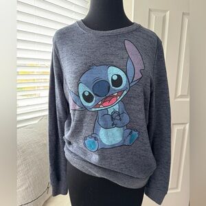 DISNEY NWOT! WOMEN’S ULTRA SOFT STITCH SWEATSHIRT IN HEATHERED NAVY SZ SMALL